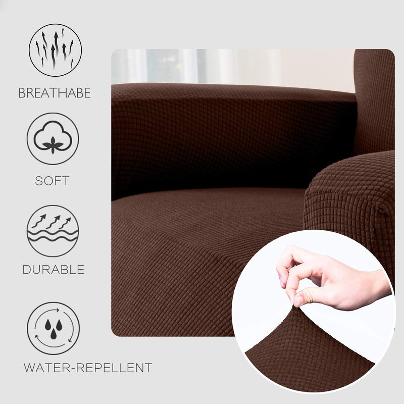 Granbest Premium Water Repellent Recliner Chair Cover High Stretch Jacquard Fabric Recliner Slipcover with Pockets (Recliner, Chocolate) - Image 4